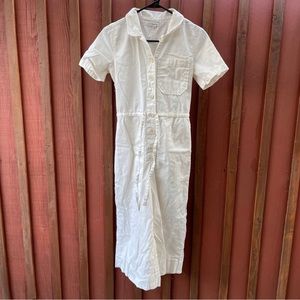 Madewell off white cream wide leg utility jumpsuit size 8 Women